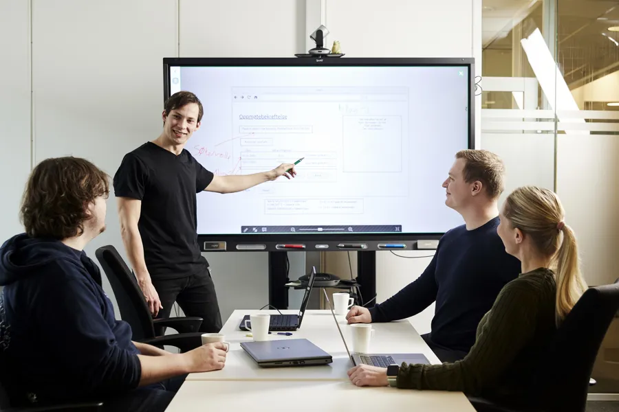 A person giving a presentation